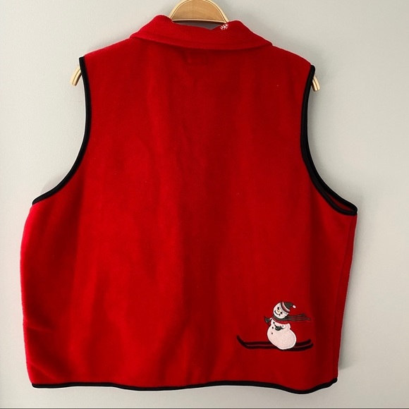 Cleo X-Mas Fleece Red Women's Vest Ugly Sweater- Size XL - Picture 2 of 9